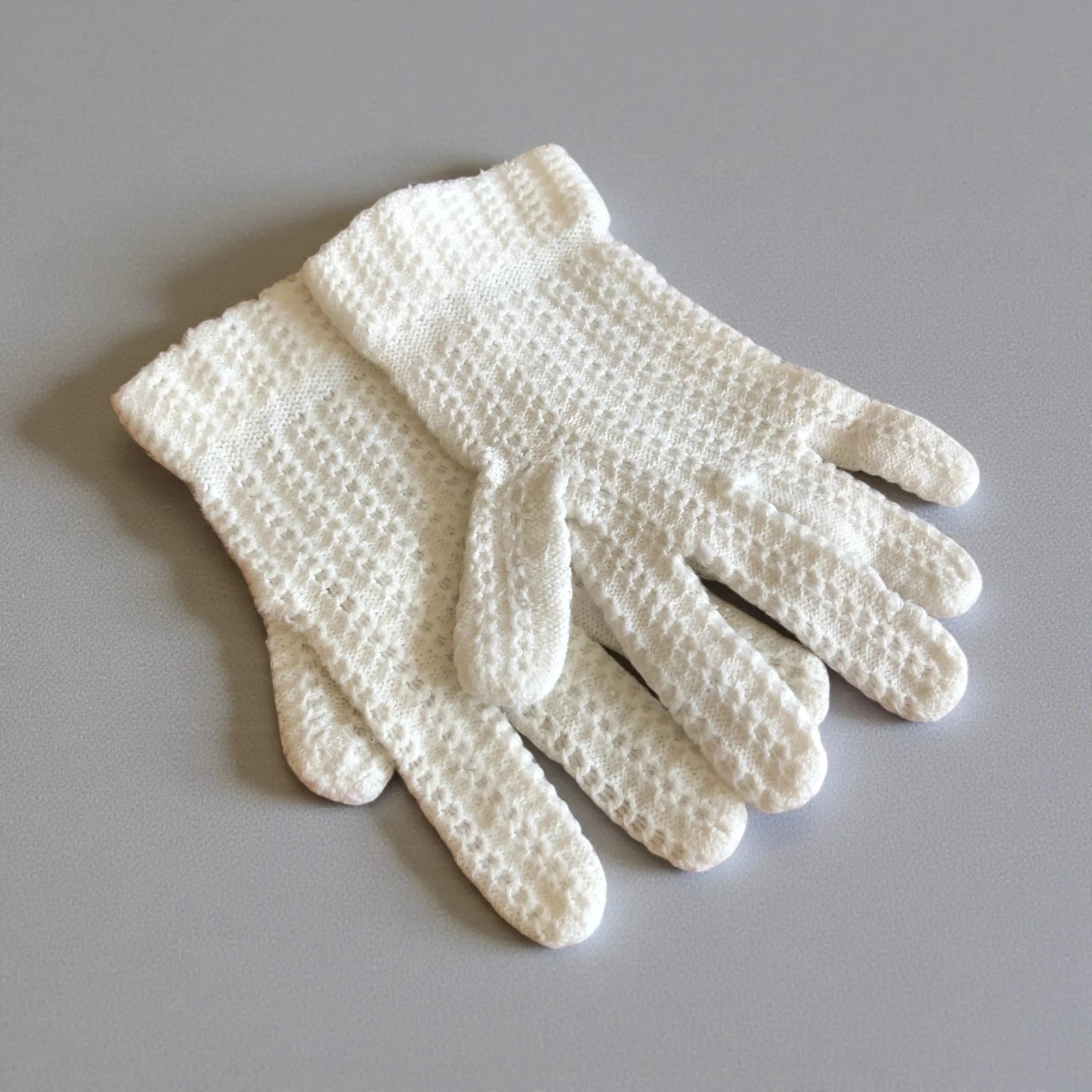 ✿ Luvas Vintage em Malha AjourÉe – Branco Brilhante ✿ – photo 2